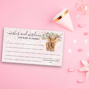 Carte D'accompagnement Fille rose Floral Highland Voulait La Sagesse