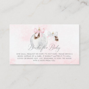 Carte D'accompagnement Fille rose Livres de Noël pour bébé