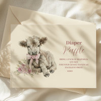 Fille Rose Vache des Highlands Fleurie Bébé Tirage