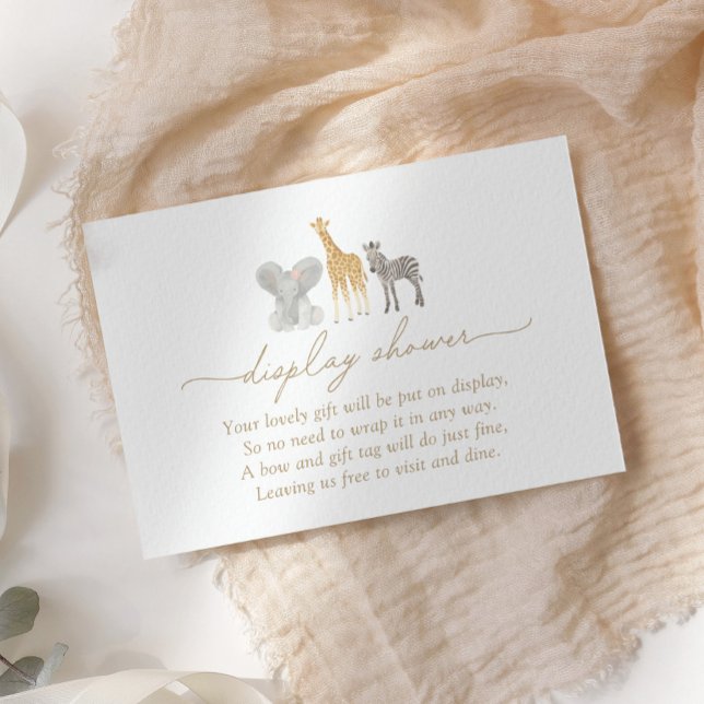 Carte D'accompagnement Fille Safari Animaux Baby shower Affichage Douche (Créateur téléchargé)