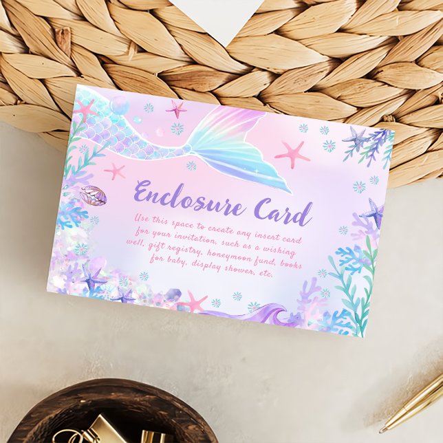 Carte D'accompagnement Fille Sirène 1ère fête d'anniversaire (Créateur téléchargé)