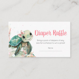 Carte D'accompagnement Fille Tortue de mer Baby shower Déchets Raffle