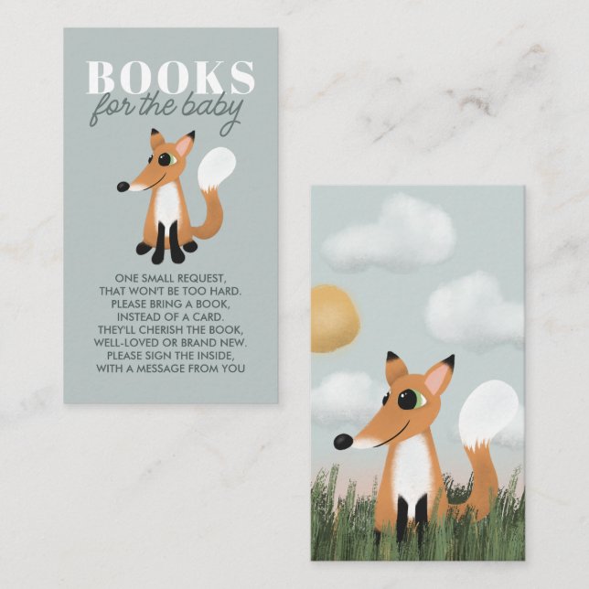 Carte D'accompagnement Filles mignonnes Woodland Fox Livres Pour Bébé (Devant / Derrière)