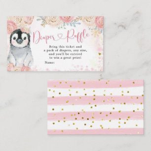 Carte D'accompagnement Fillette Penguin Hiver Snowflake Raffle de couche