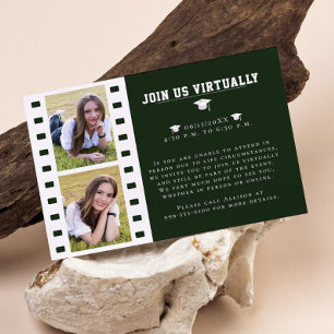 Carte D'accompagnement Filmstrip Photo Collage Graduation   Green