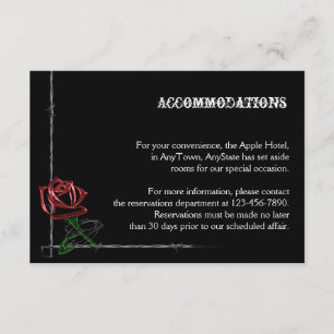 Carte D'accompagnement Fils à barbe gothique et Mariage Rose Hébergements