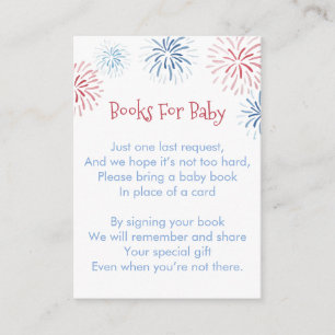 Carte D'accompagnement Fireworks Stars et Stripes Livres pour Baby shower
