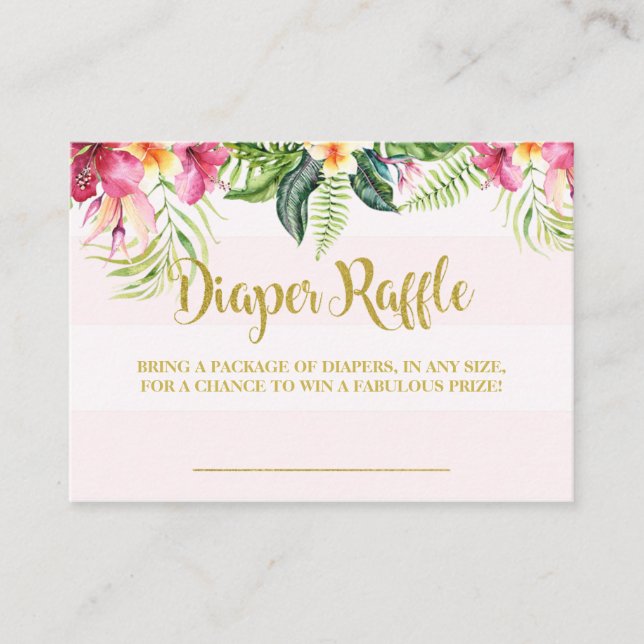 Carte D'accompagnement Flamant rose baby shower de la couche de tombole i (Devant)