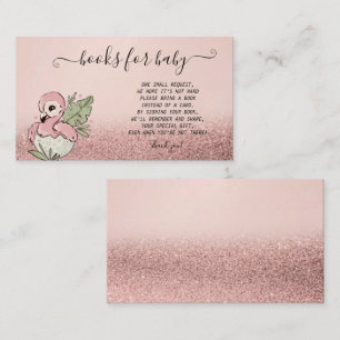 Carte D'accompagnement Flamant rose bébé mignon Rose Parties scintillant 