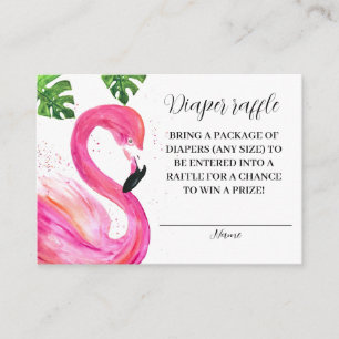 Carte D'accompagnement Flamant rose Feuilles tropicaux Baby shower de car