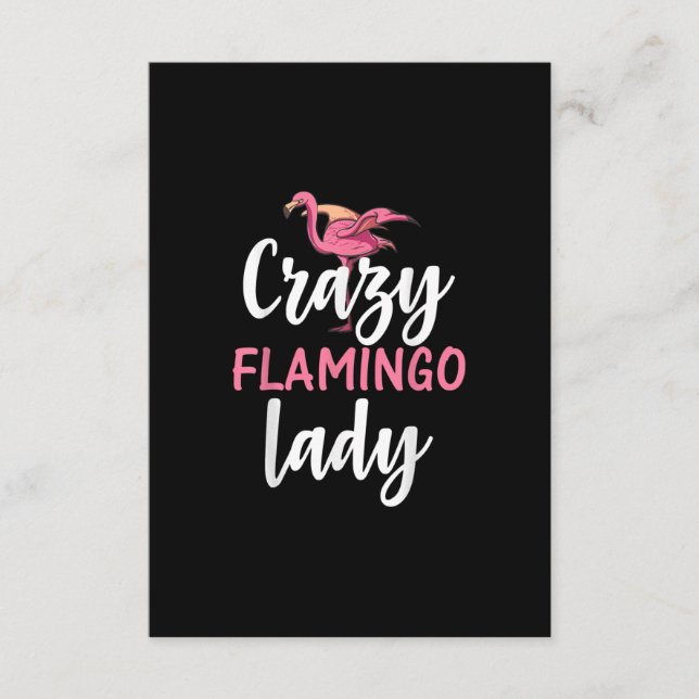 Carte D'accompagnement Flamant rose - Flamant rose fou cadeaux dame (Devant)