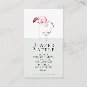 Carte D'accompagnement Flamant rose Neutre Baby shower Déchets Raffle Bil