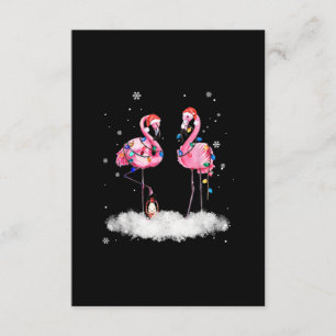 Carte D'accompagnement Flamant rose sapin de Noël Santa Hat Lumière