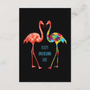 Carte D'accompagnement Flamingo   Accept Understand Love Autism Flamingo