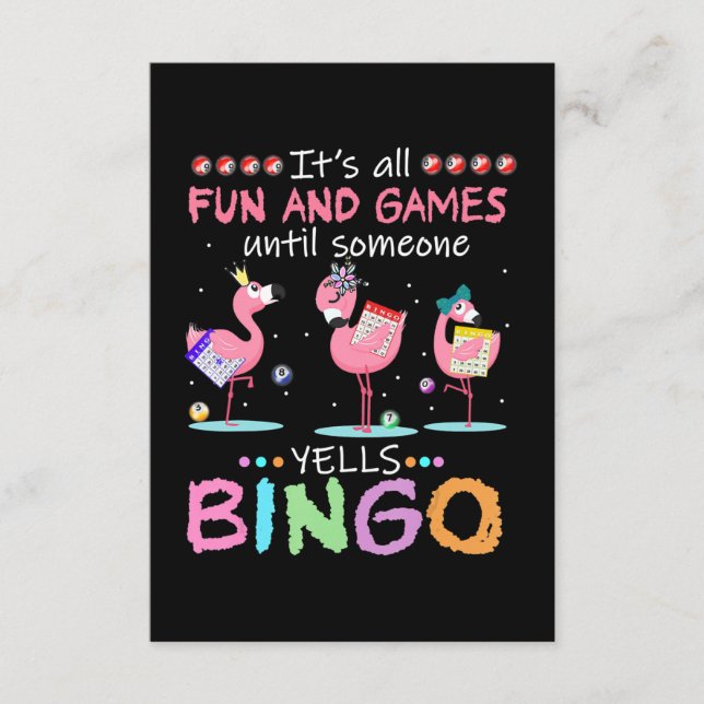 Carte D'accompagnement Flamingo | Flaming Bingo Funny (Devant)