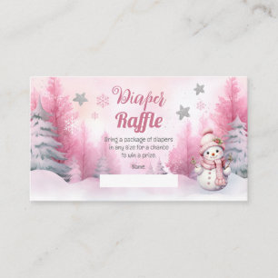 Carte D'accompagnement Flamme de neige rose Fille de neige Baby shower Dé