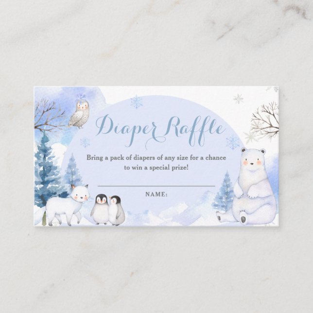 Carte D'accompagnement Flammes de neige Baby shower Déchets ARCTIQUE ANIM (Devant)