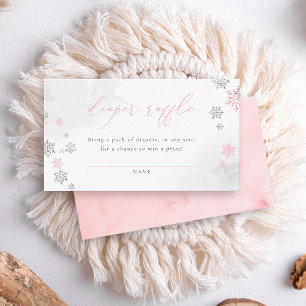 Carte D'accompagnement Flammes de neige d'hiver Fille Baby shower Déchets