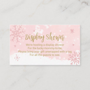 Carte D'accompagnement Flammes de neige rose Fille Baby shower Affichage 