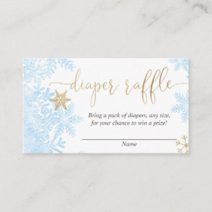 Carte D'accompagnement Fléau de neige en or bleu garçon baby shower tombo