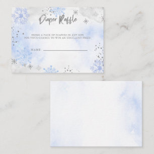 Carte D'accompagnement Flèche-neige en argent bleu Baby shower Raffin de