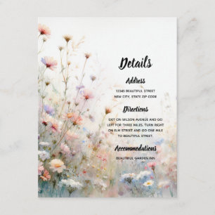 Carte D'accompagnement Fleur de Boho aquarelle personnalisée