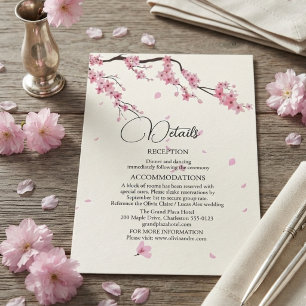Carte D'accompagnement Fleur de Cerisier Aquarelle Rose Sakura