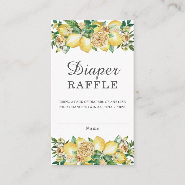 Carte D'accompagnement Fleur de citron vert Baby shower Déchets Raffle (Devant)