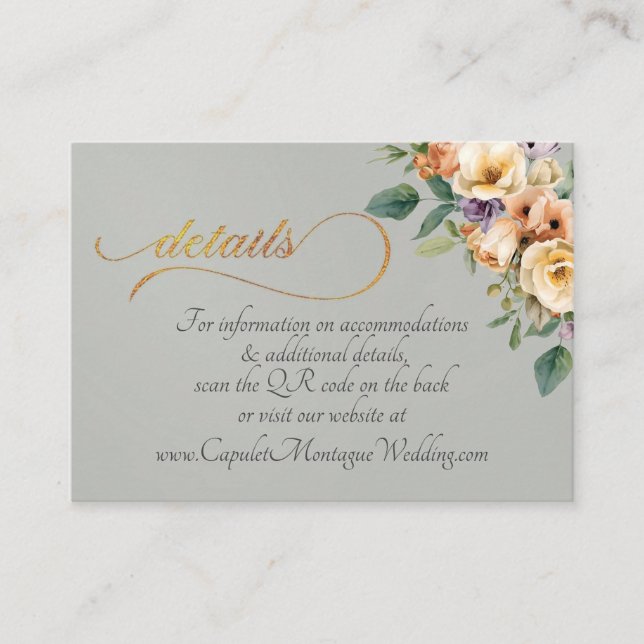 Carte D'accompagnement Fleur de crème, Code QR - Sauge (Devant)