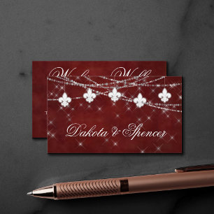 Carte D'accompagnement Fleur de Lis Rouge foncé Souhait bien poème