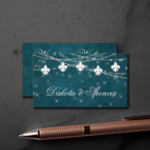 Carte D'accompagnement Fleur de Lis Turquoise Moody Mariage Website