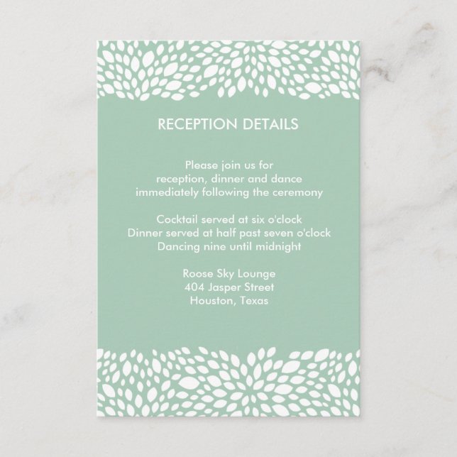 Carte D'accompagnement Fleur de Mariage Personnalisable Réception/Directi (Devant)