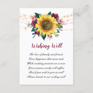 Carte D'accompagnement Fleur de soleil rustique lumières florales désiran