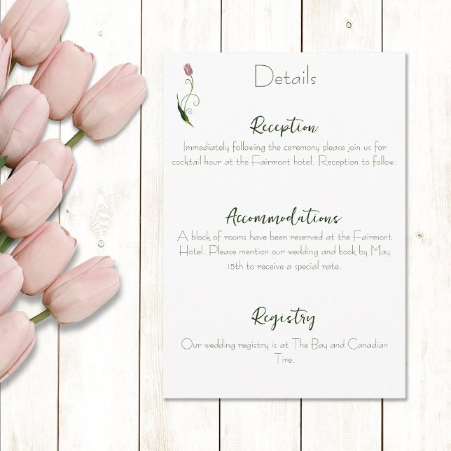 Carte D'accompagnement Fleur de tulipe rose (Créateur téléchargé)