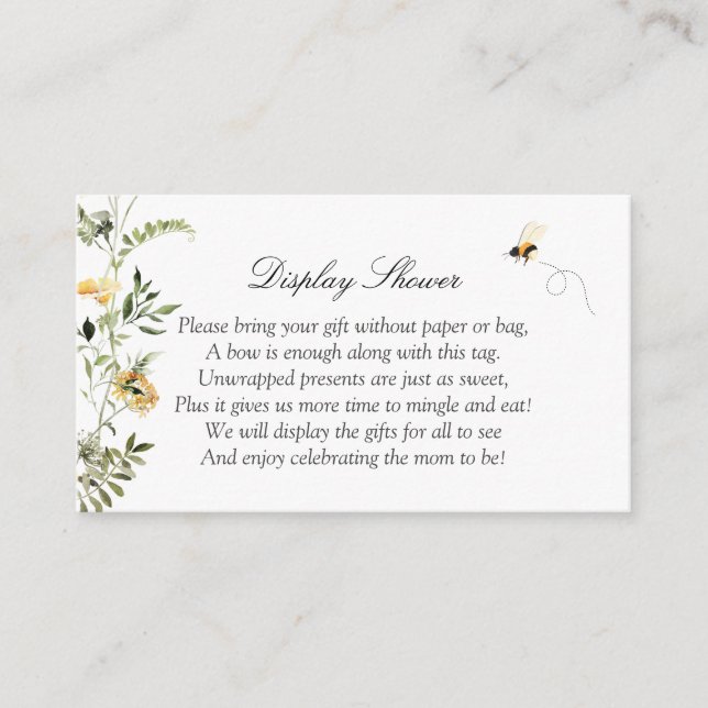 Carte D'accompagnement Fleur Jaune Sauvage Douce Comme Une Abeille Affich (Devant)