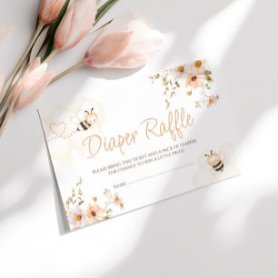 Carte D'accompagnement Fleur Miel Bee Baby shower Déchets Raffle