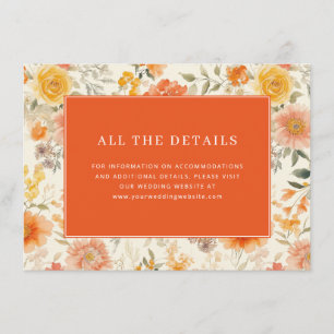 Carte D'accompagnement Fleur Orange Joyeuse