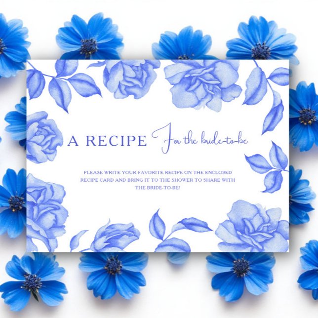 Carte D'accompagnement Fleur quelque chose de bleu Réception de mariage R (Créateur téléchargé)