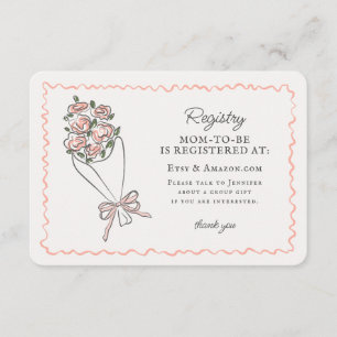 Carte D'accompagnement Fleur rose Marché Fleur fraîche Registre Floral In