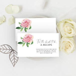 Carte D'accompagnement Fleur rose - Recette pour que la mariée soit