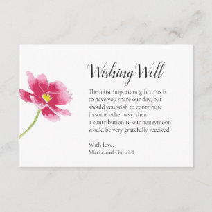 Carte D'accompagnement Fleur rose simple. Mariage élégante qui souhaite b