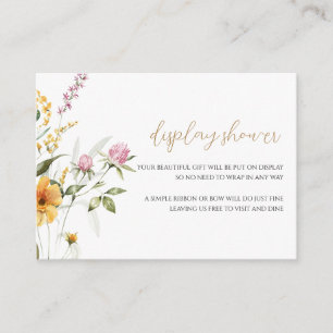 Carte D'accompagnement Fleur sauvage Affichage Douche Baby Sower
