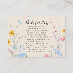 Carte D'accompagnement Fleur sauvage Aquarelle Floral Bee Books Baby show
