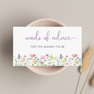 Carte D'accompagnement Fleur sauvage Aquarelle Mots De Conseil Baby showe