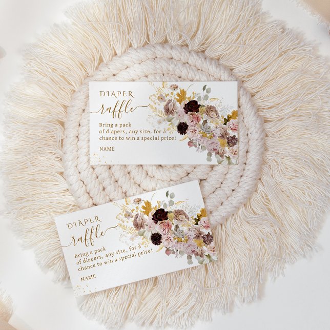 Carte D'accompagnement Fleur sauvage Automne Élégant Bébé Fille Douche co (Créateur téléchargé)