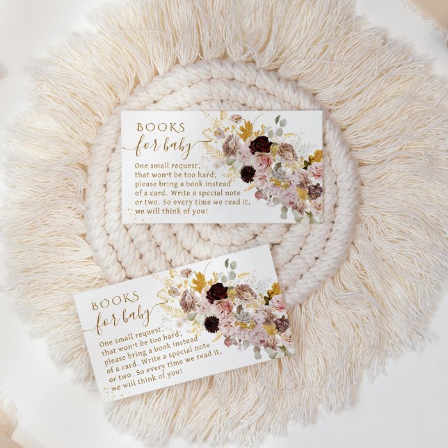 Carte D'accompagnement Fleur sauvage Automne Élégant Bébé Fille Douche li (Créateur téléchargé)