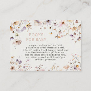 Carte D'accompagnement Fleur sauvage Baby Girl Baby shower Demande de rés