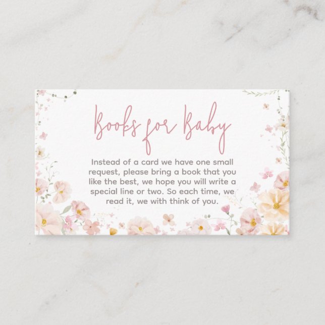 Carte D'accompagnement Fleur sauvage Baby in Bloom Livres pour bébé (Devant)