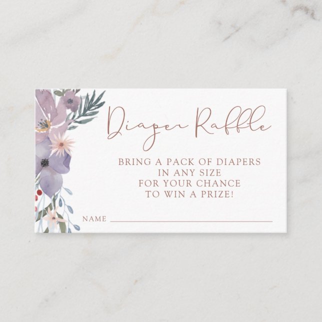 Carte D'accompagnement Fleur sauvage Baby shower Déchets Raffle (Devant)