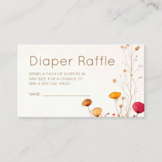 Carte D'accompagnement Fleur sauvage Baby shower Déchets Raffle